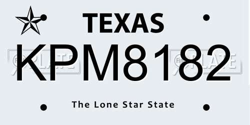 KPM8182 Texas License Plate