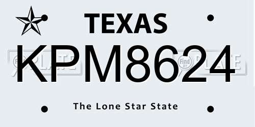 KPM8624 Texas License Plate