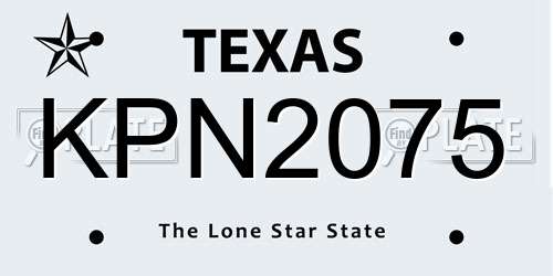 KPN2075 Texas License Plate