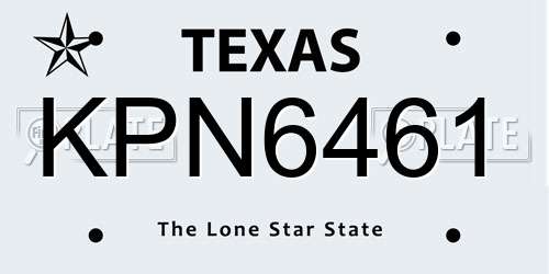 KPN6461 Texas License Plate