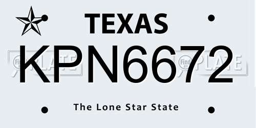 KPN6672 Texas License Plate
