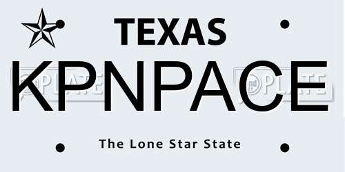 KPNPACE Texas License Plate