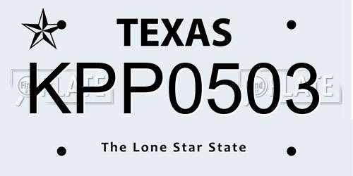 KPP0503 Texas License Plate