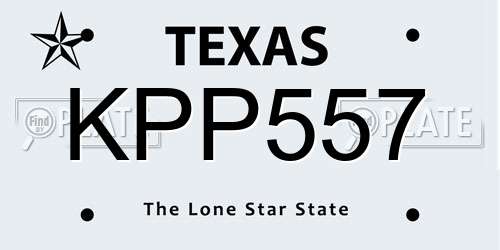 KPP557 Texas License Plate