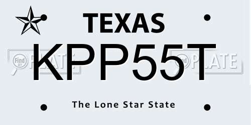KPP55T Texas License Plate