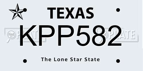 KPP582 Texas License Plate