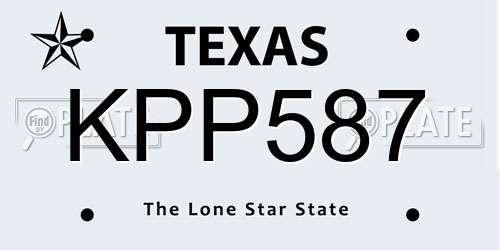 KPP587 Texas License Plate