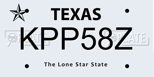 KPP58Z Texas License Plate