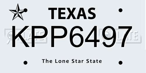 KPP6497 Texas License Plate