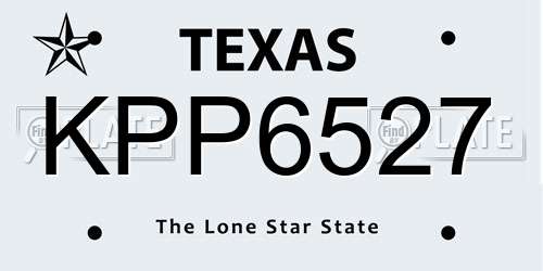 KPP6527 Texas License Plate