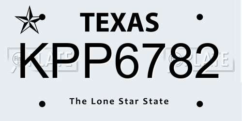KPP6782 Texas License Plate