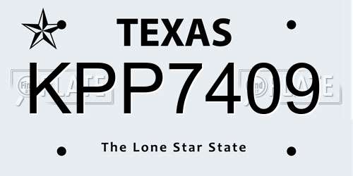 KPP7409 Texas License Plate