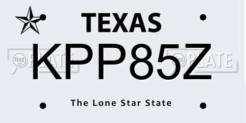 KPP85Z Texas License Plate