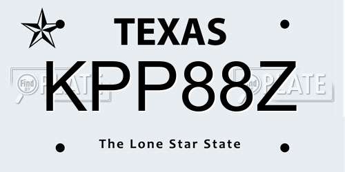 KPP88Z Texas License Plate