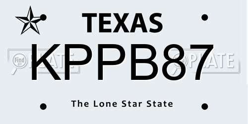 KPPB87 Texas License Plate