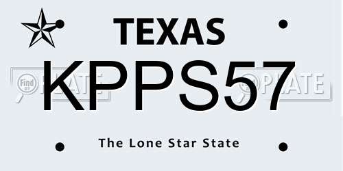 KPPS57 Texas License Plate