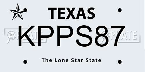 KPPS87 Texas License Plate