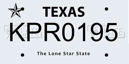 KPR0195 Texas License Plate