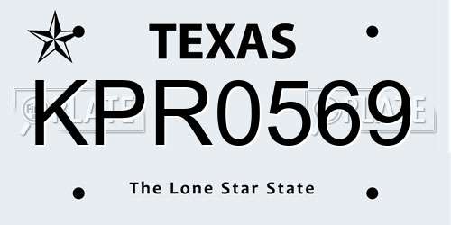 KPR0569 Texas License Plate
