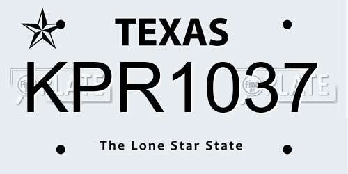 KPR1037 Texas License Plate
