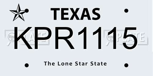 KPR1115 Texas License Plate