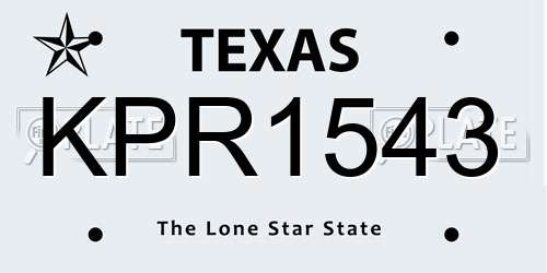 KPR1543 Texas License Plate