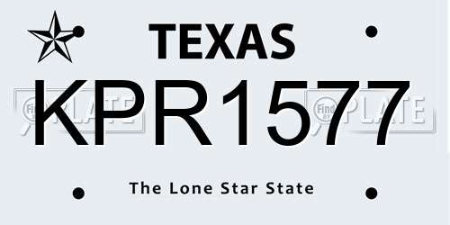 KPR1577 Texas License Plate