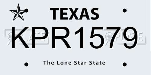 KPR1579 Texas License Plate