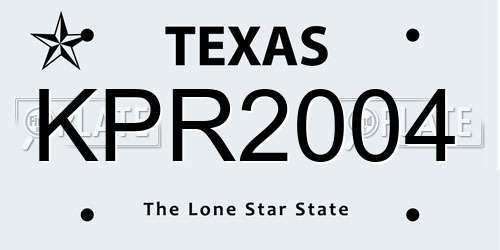 KPR2004 Texas License Plate