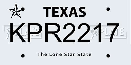KPR2217 Texas License Plate