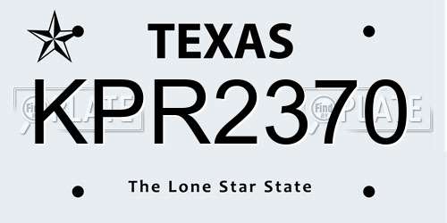 KPR2370 Texas License Plate