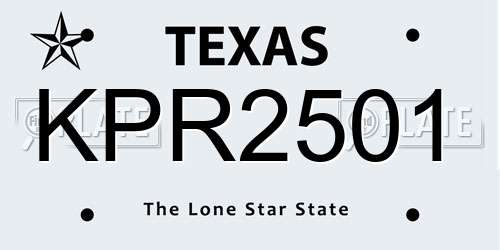 KPR2501 Texas License Plate