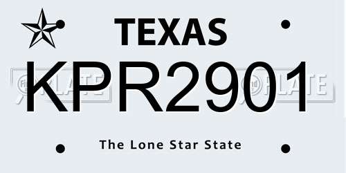 KPR2901 Texas License Plate