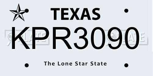 KPR3090 Texas License Plate