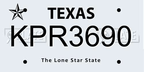 KPR3690 Texas License Plate