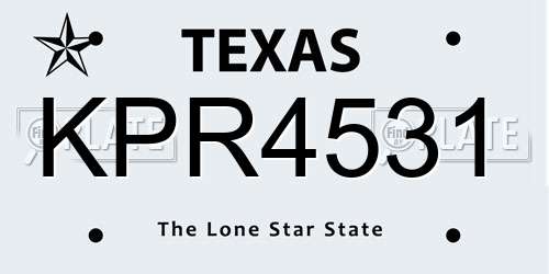 KPR4531 Texas License Plate
