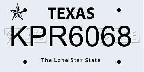 KPR6068 Texas License Plate