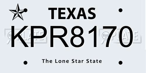 KPR8170 Texas License Plate