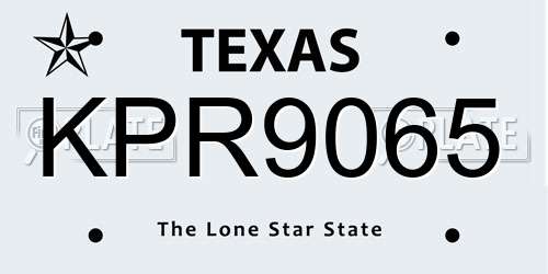 KPR9065 Texas License Plate