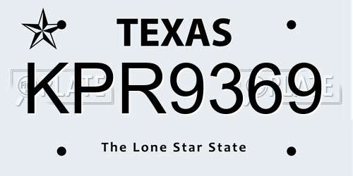 KPR9369 Texas License Plate