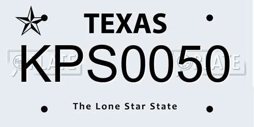 KPS0050 Texas License Plate