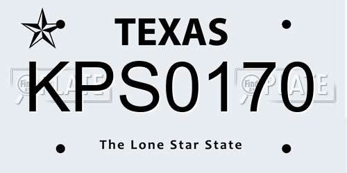 KPS0170 Texas License Plate