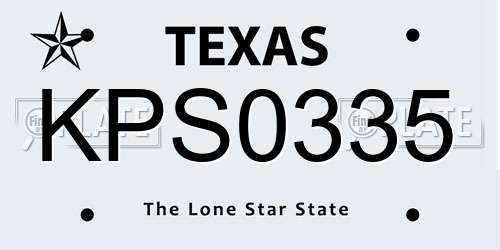 KPS0335 Texas License Plate