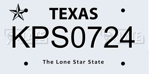 KPS0724 Texas License Plate