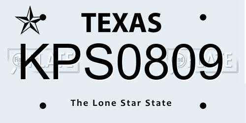 KPS0809 Texas License Plate
