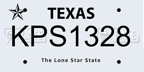 KPS1328 Texas License Plate