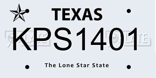 KPS1401 Texas License Plate