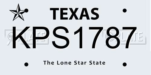 KPS1787 Texas License Plate