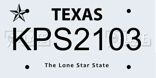 KPS2103 Texas License Plate