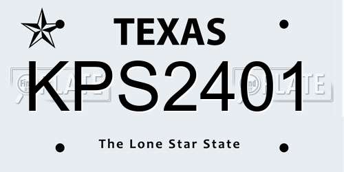 KPS2401 Texas License Plate
